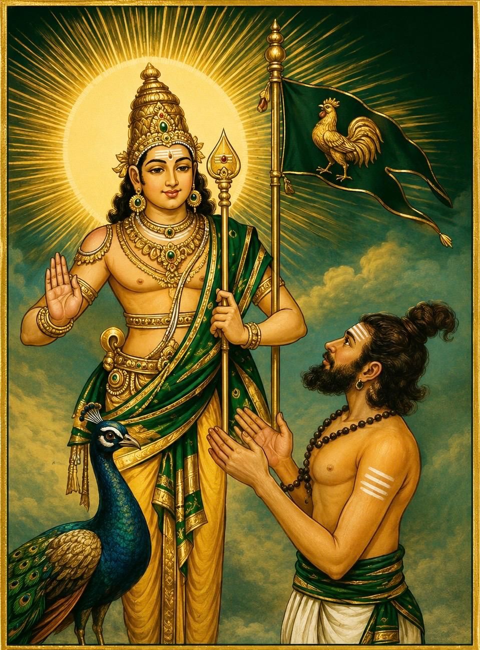 Lord Muruga with devotee — Arunagirichelvar